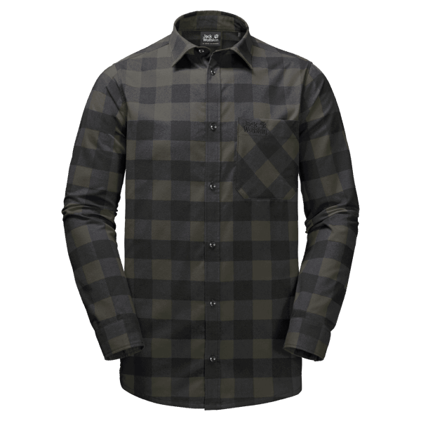 Jack Wolfskin Red River Overhemd Collecties Bonsai Groene Ruiten