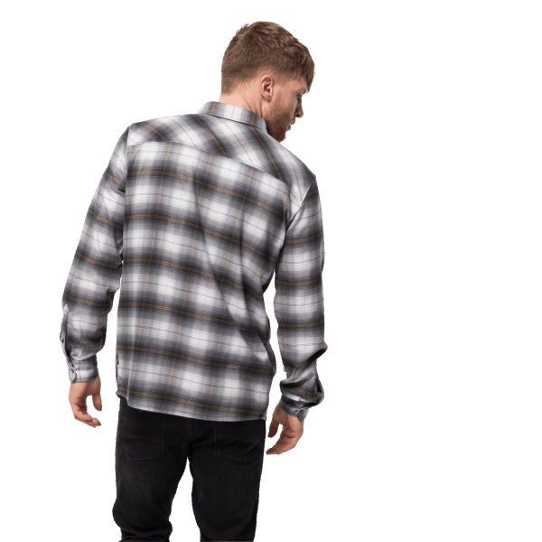 Kiezelgrijs Geruit Lichtvalley-overhemd Van Het Merk Jack Wolfskin