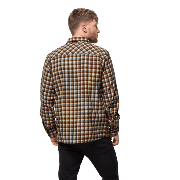 Golden Amber Checks Brands Heren River Town Overhemd Jack Wolfskin