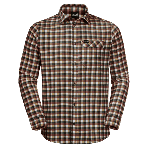 Golden Amber Checks Brands Heren River Town Overhemd Jack Wolfskin