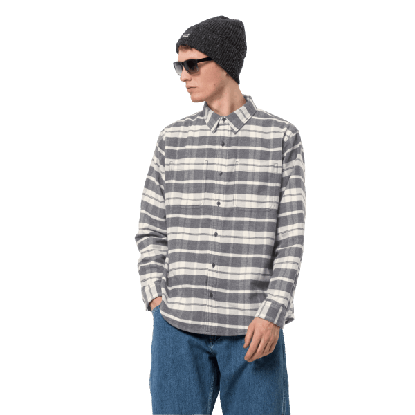 Best Men's Nature Time Shirt Jack Wolfskin Phantom Checks
