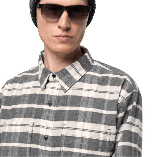 Best Men's Nature Time Shirt Jack Wolfskin Phantom Checks