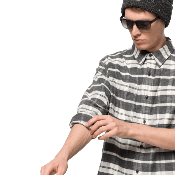 Best Men's Nature Time Shirt Jack Wolfskin Phantom Checks