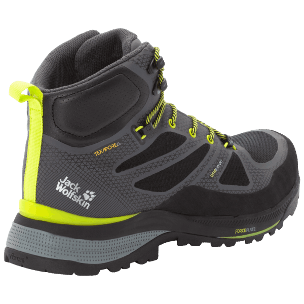 Hete Donkergrijs-limoen Jack Wolfskin Force Striker Texapore Mid Voor Heren