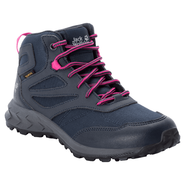 Jack Wolfskin Donkerblauw-roze Kid's Woodland Texapore Mid Origins