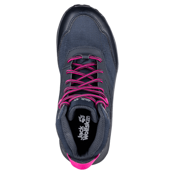 Jack Wolfskin Donkerblauw-roze Kid's Woodland Texapore Mid Origins