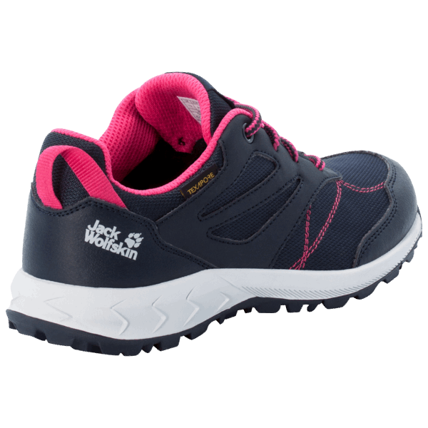 Jack Wolfskin Merk Woodland Texapore Low K Night Blauw-roze
