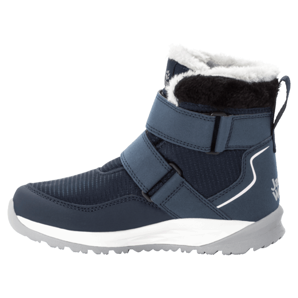 Nieuwe Jack Wolfskin Polar Wolf Texapore Mid Vc Kinder Winterlaarzen Donkerblauw-wit