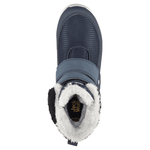 Nieuwe Jack Wolfskin Polar Wolf Texapore Mid Vc Kinder Winterlaarzen Donkerblauw-wit